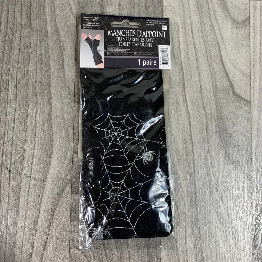 Arm Warmers Adult Fingerless Gloves Halloween Sheer New